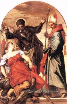  italien Art - St Louis St George et la princesse italienne Renaissance Tintoretto